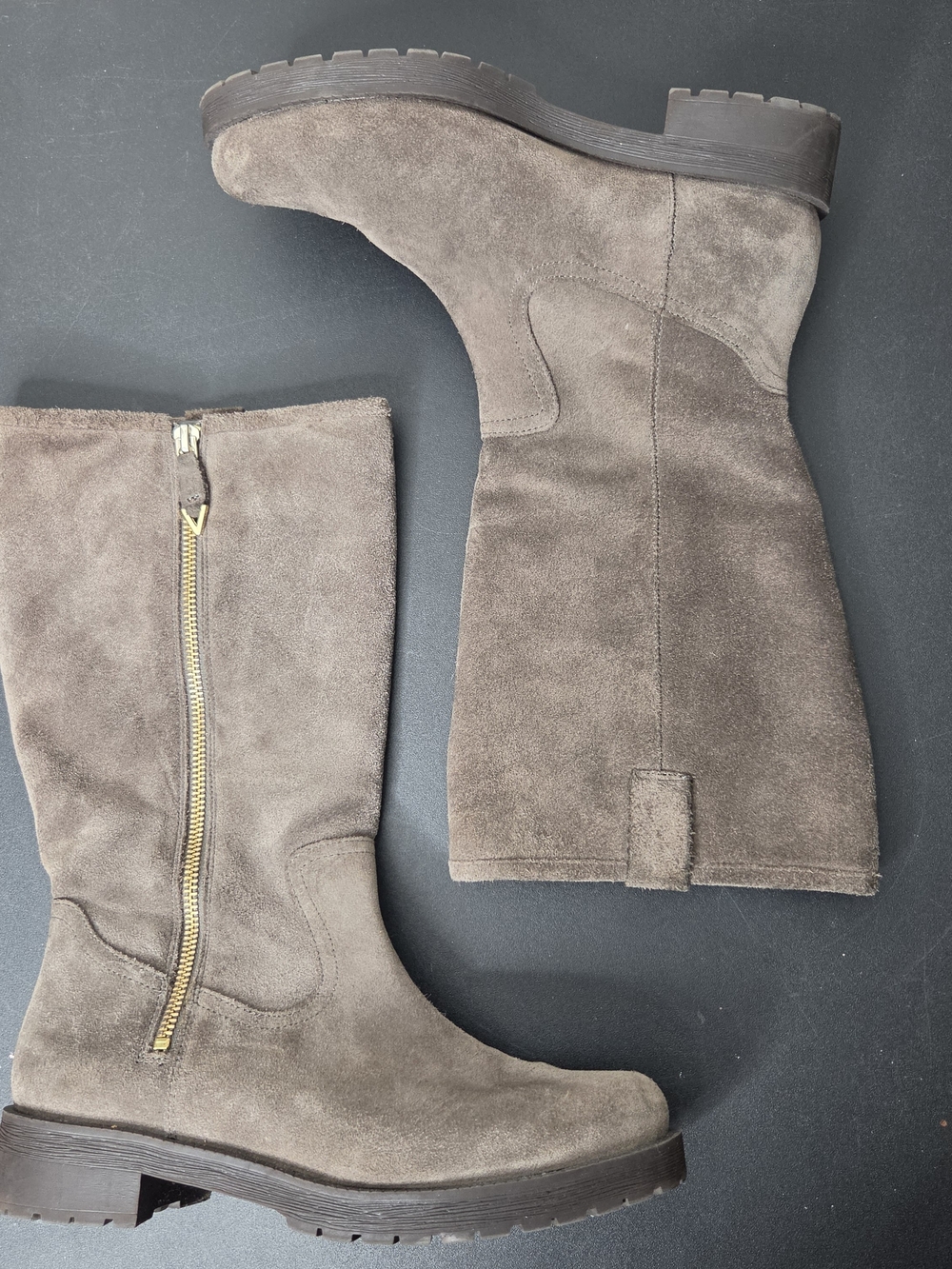 Vionic Mica Sherling Lined Gray Suede Mid-Calf Boots